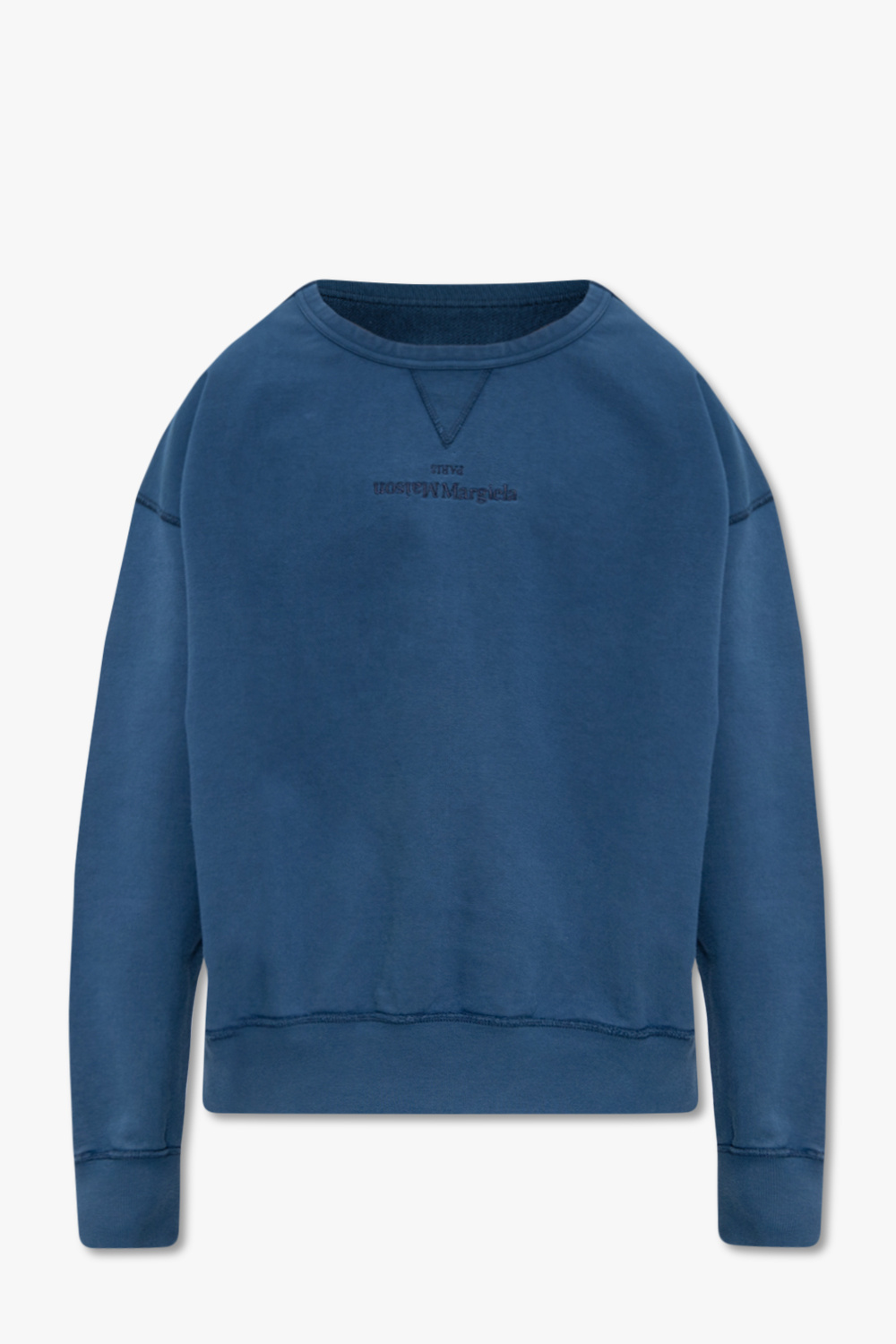 cropped sweatshirt with slash detail in washed black Check Oversize sweatshirt Maison Margiela SchaferandweinerShops AG